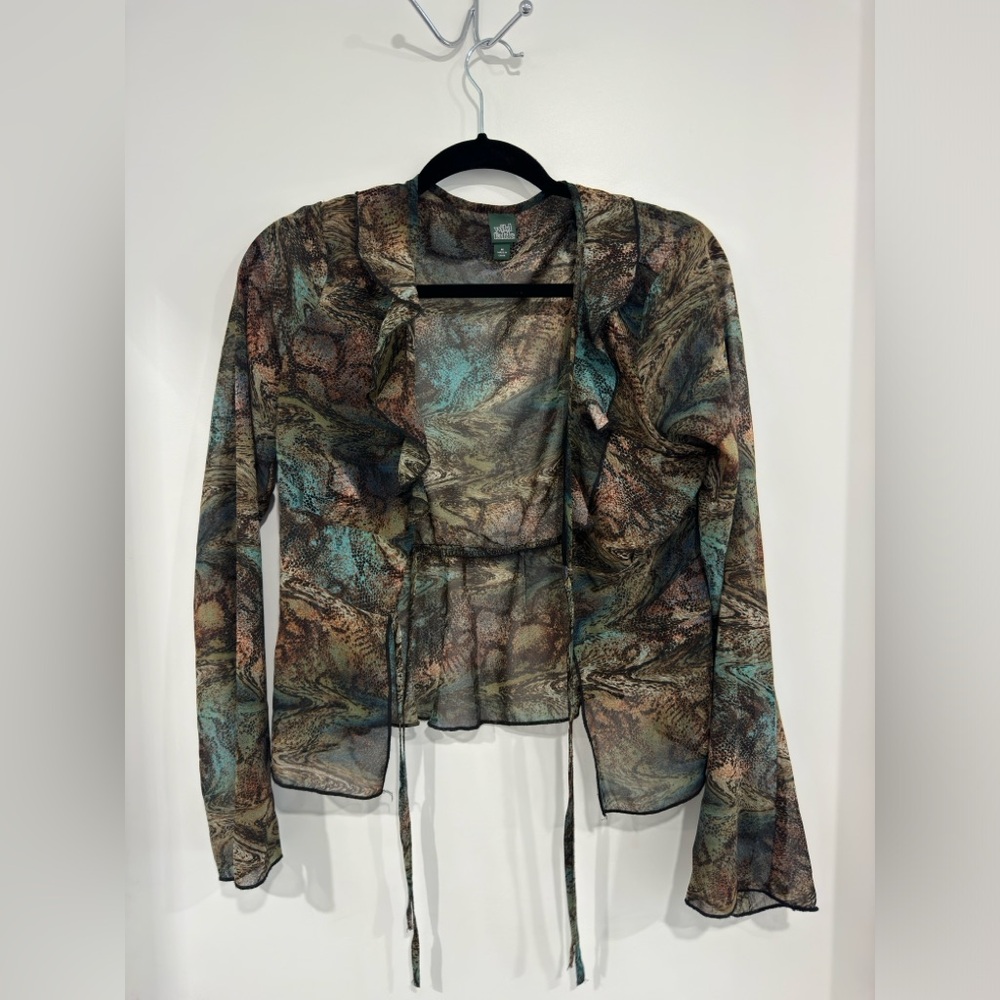 Mesh long sleeve top
